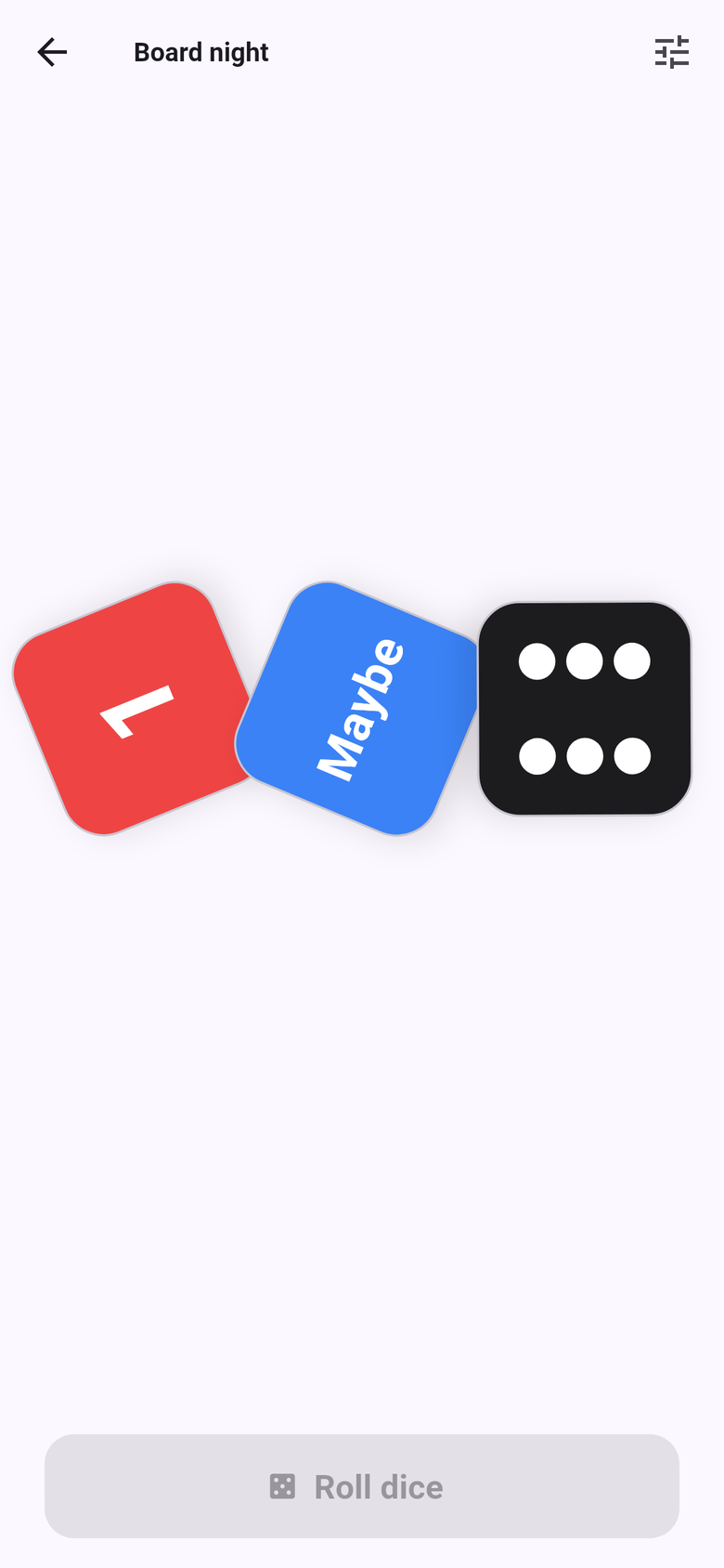 Dice tumbling mid-roll